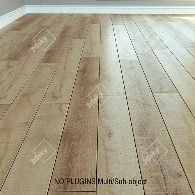 Authentic Oak Laminate Flooring 3D model image 1