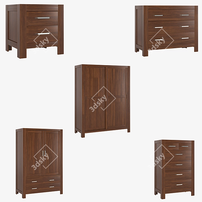 Elegant Lyon Cabinets: Organize in Style 3D model image 1