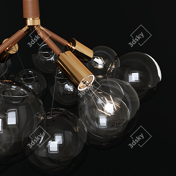 Ethereal Glass Globe Cluster Chandelier 3D model image 2