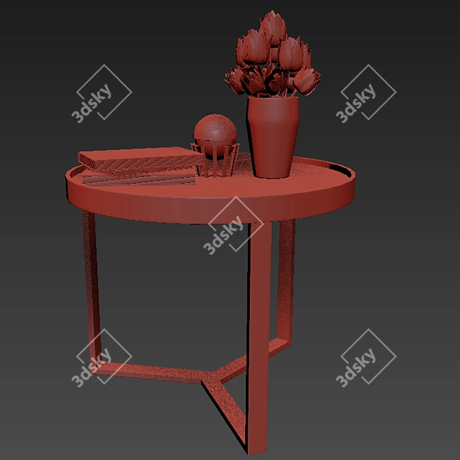 Luxe Oreas Arm Chair & Aula Coffee Table 3D model image 3