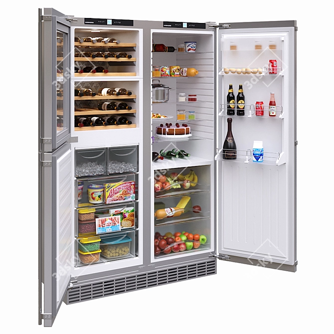 Liebherr WF1061 & RB1410 Combo: Perfectly Efficient Refrigeration 3D model image 2