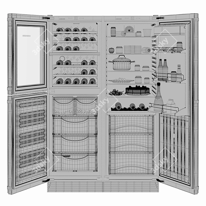 Liebherr WF1061 & RB1410 Combo: Perfectly Efficient Refrigeration 3D model image 3