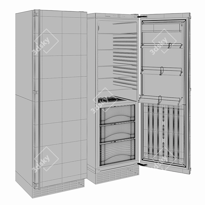 Sleek Liebherr RB 1410 Fridge 3D model image 3