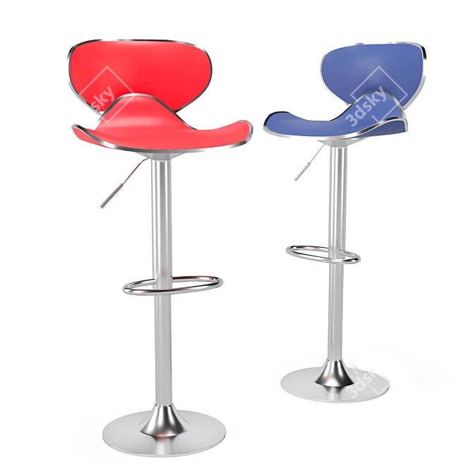 SIXTE Lot de 2 Tabouret: Modern Bar Stools 3D model image 1