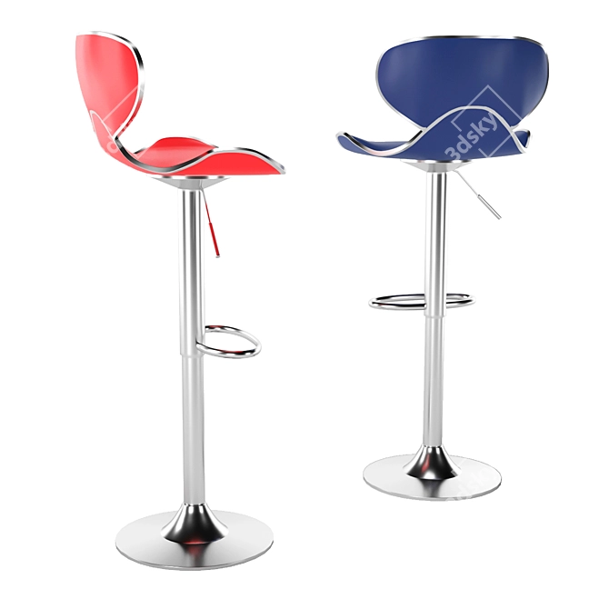 SIXTE Lot de 2 Tabouret: Modern Bar Stools 3D model image 2