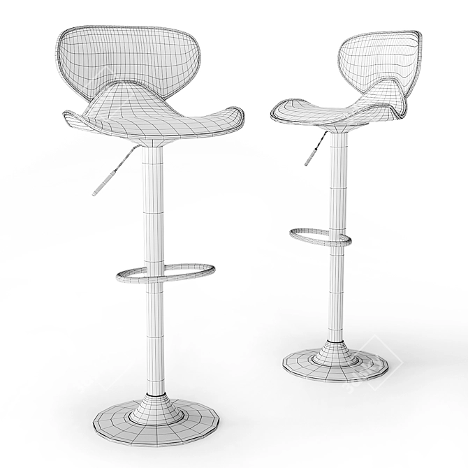 SIXTE Lot de 2 Tabouret: Modern Bar Stools 3D model image 3