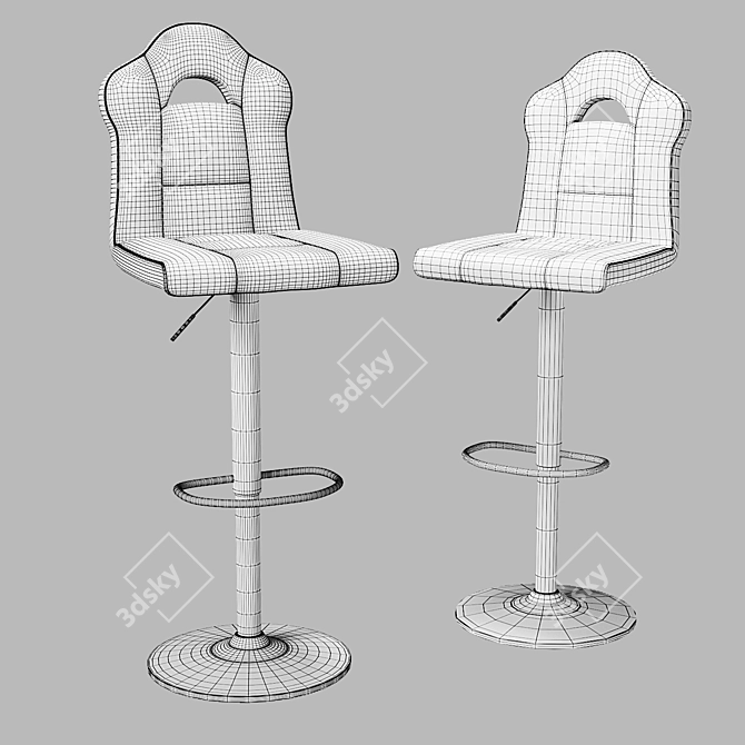 Sleek CLAPA Bar Stool 3D model image 3