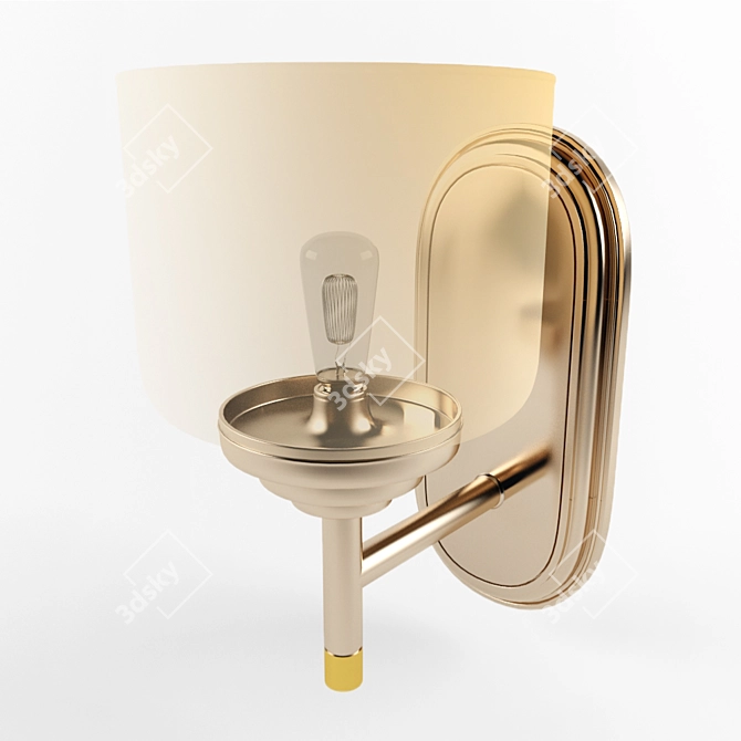 Elegant Wall Lamp 3D model image 2