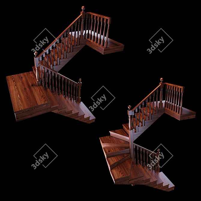 Versatile Staircase: Two Options 3D model image 1