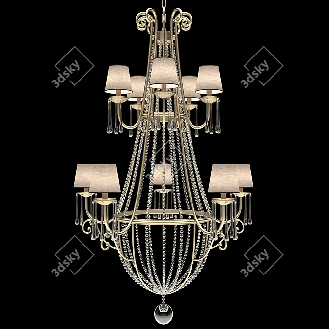 Modern Glass Sculpture H70541 3D model image 1