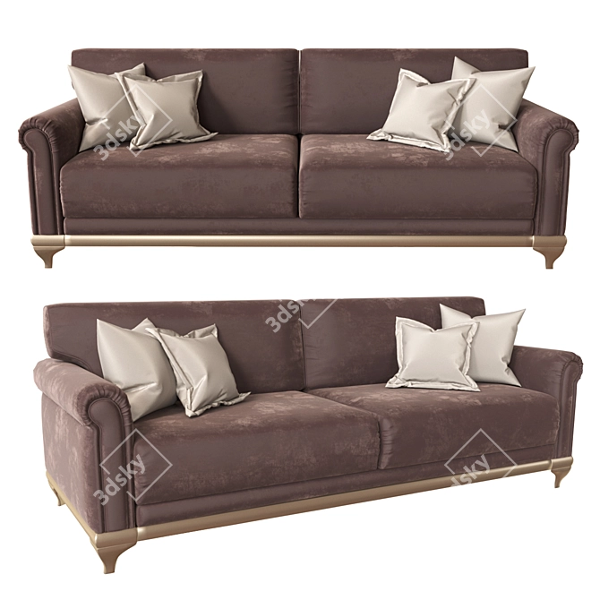 Flanders 3-Seat Sofa: Stylish Comfort for Your Living Room 3D model image 1