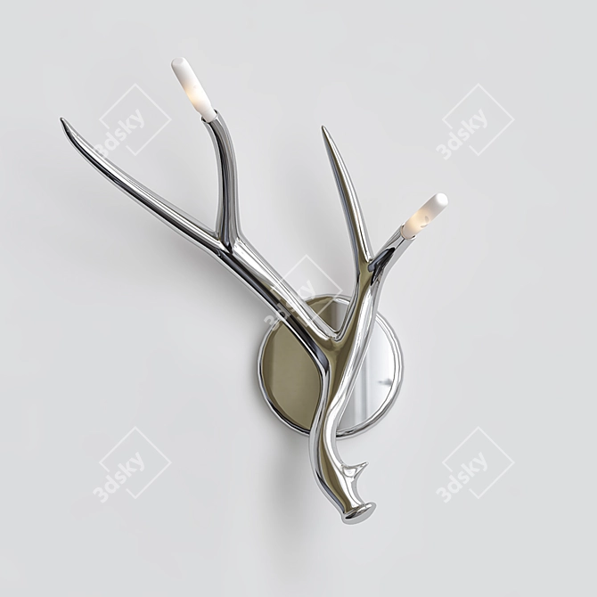 Chrome Antler Sconce: Roll & Hill 3D model image 1