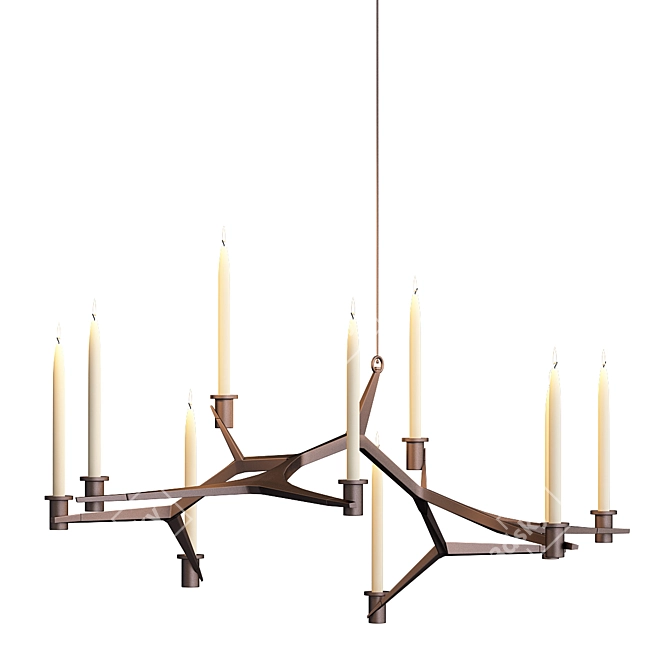 Bronze Agnes Candelabra: Hanging Elegance 3D model image 1
