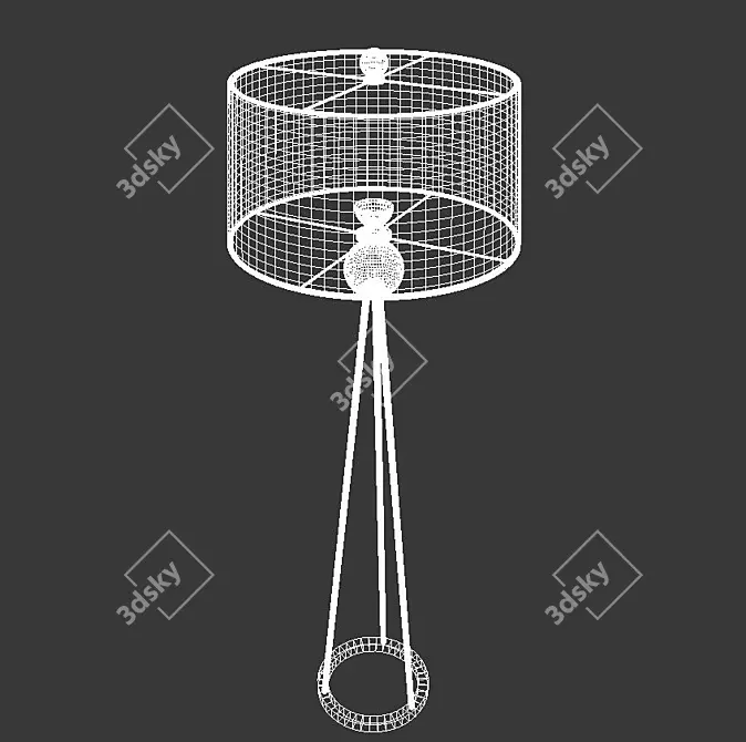 Elegant Metal Floor Lamp 3D model image 2