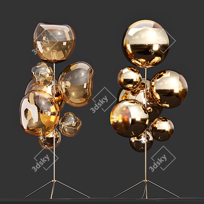 Gold Ball Stand Chandelier 3D model image 4