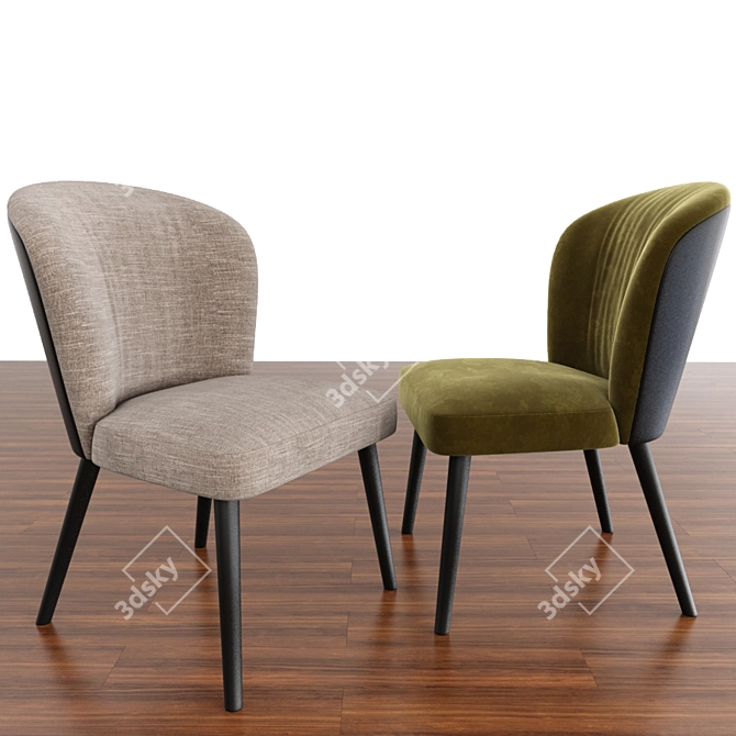 Elegant Minotti Aston Parquet Lounge Chair 3D model image 1