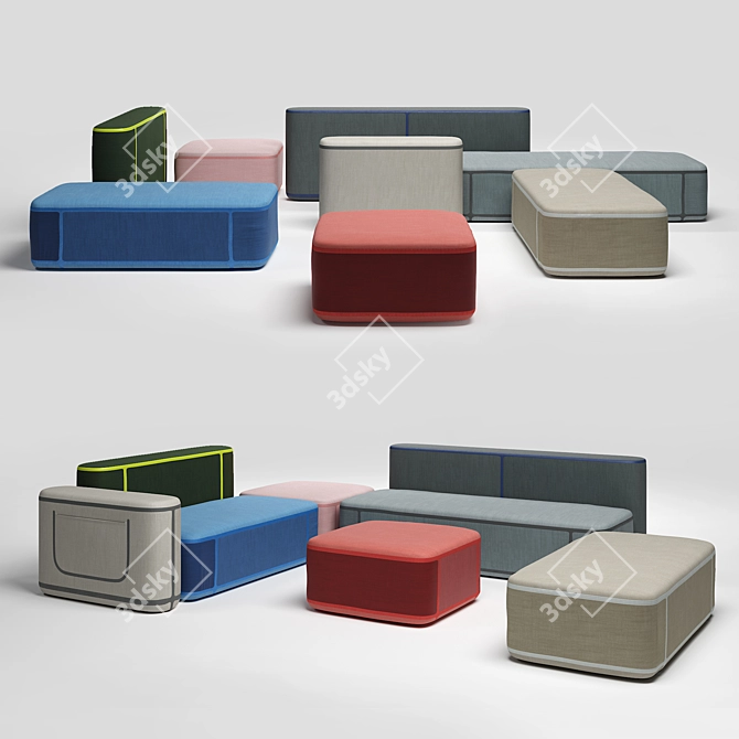 Title: Elegant Moroso Ribbon Sofa 3D model image 1