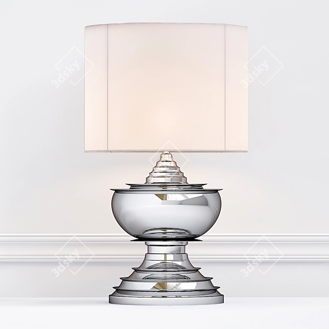 Elegant Pagoda Table Lamp 3D model image 1
