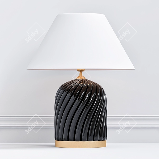 Elegant Brass Table Lamp 3D model image 1