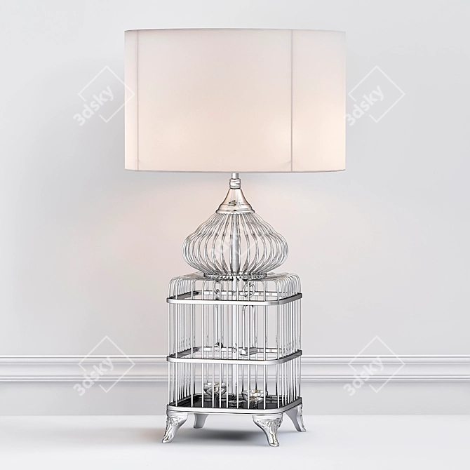 Elegant Birdcage Table Lamp 3D model image 1
