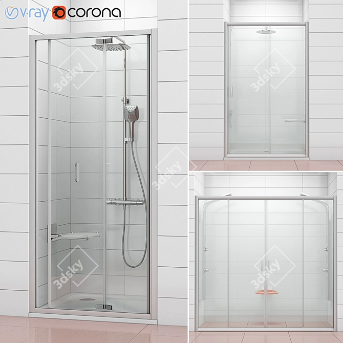 Shower doors Ravak | Blix
 Sleek Sliding Shower Doors 3D model image 1