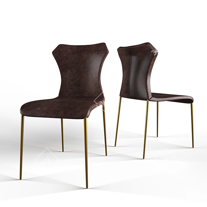 Marcia Cognac Dining Chair: Modern Elegance 3D model image 1