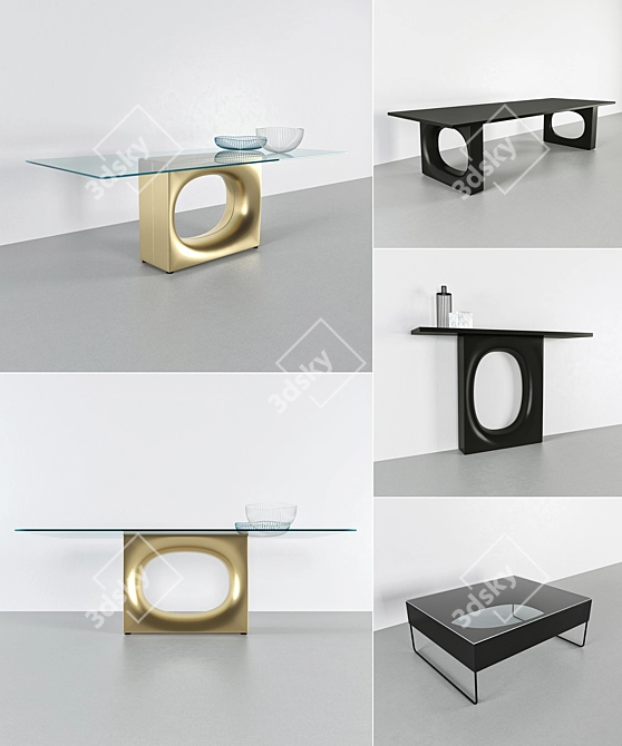 Sophisticated Holo Tables by Kristalia 3D model image 2