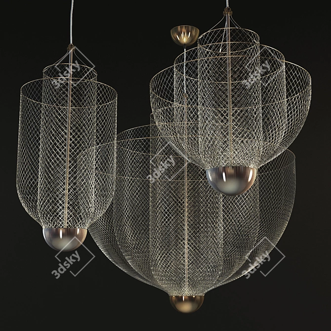 Elegant Meshmatics Chandeliers by Rick Tegelaar 3D model image 1