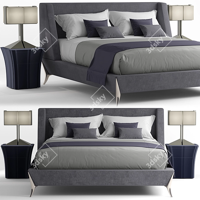 Elegant Paul Mathieu Gem Bed 3D model image 1
