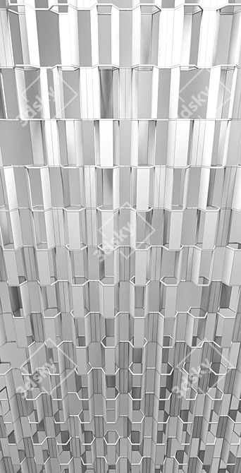 Elegant Brass Decorative Partition 3D model image 3