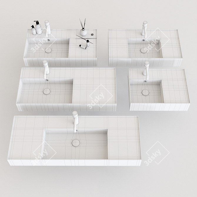 Scarabeo Teorema 2.0 Ceramic Washbasin 3D model image 3