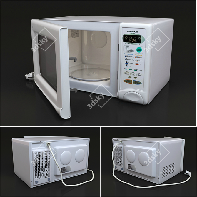 Daewoo KOR-630A Microwave: Stylish, White, 20L, Sensor Control 3D model image 1