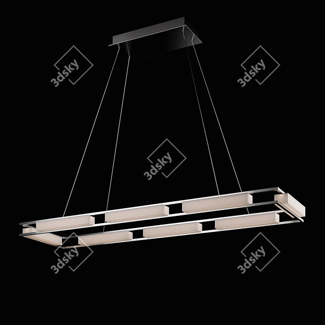 Fanton Rectangular Glass Tabletop 3D model image 1