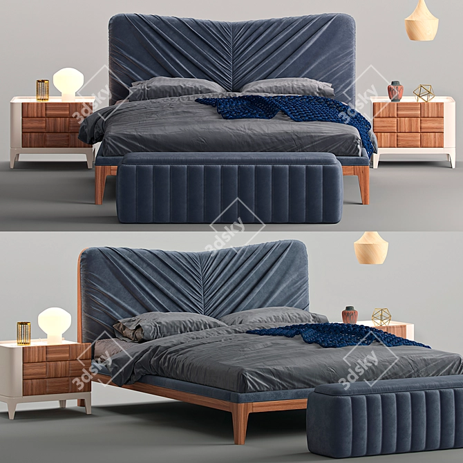 Elegant Dall'Agnese Dama Bed 3D model image 1