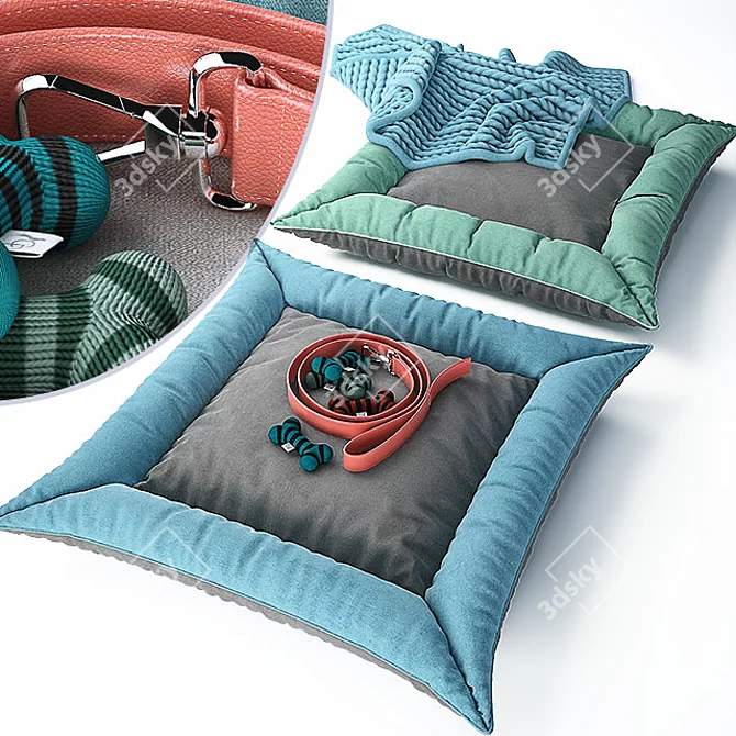 Luxury Dog Pillows & Accessories 3D model image 1