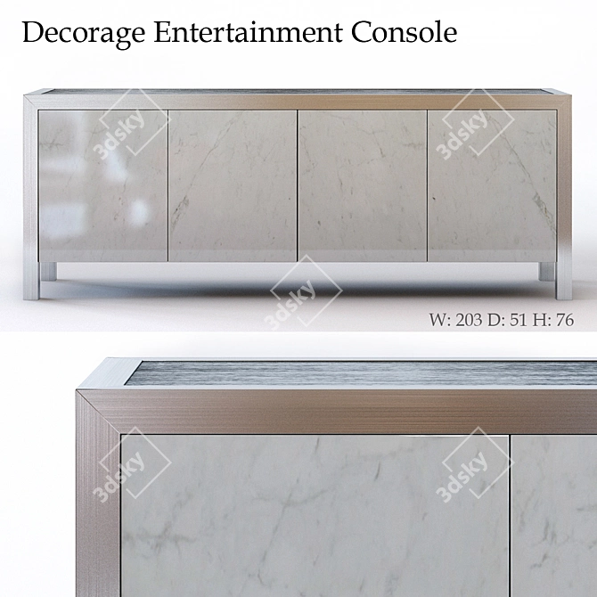 Sleek Decorage Entertainment Console 3D model image 1