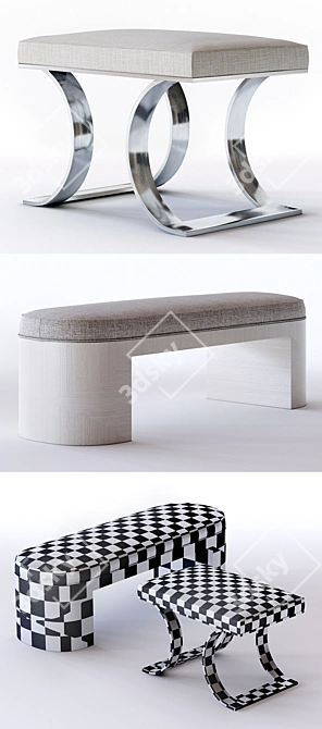 Sophisticated Bernhardt Axiom Bench 3D model image 2