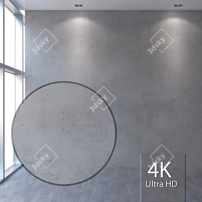 Seamless Concrete Wall Texture 3D model image 1