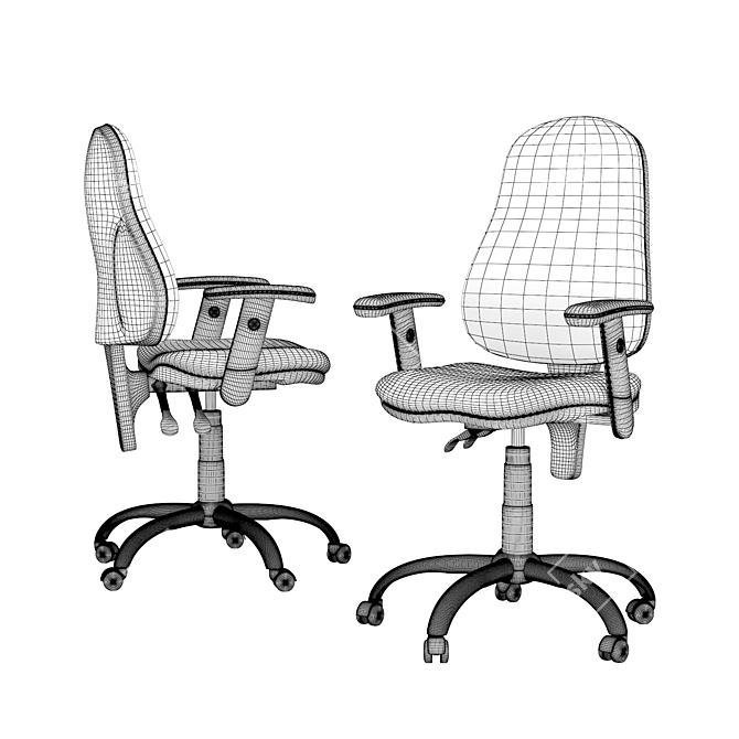 OFFIX GTR Freelock Chair: Style Redefined 3D model image 2