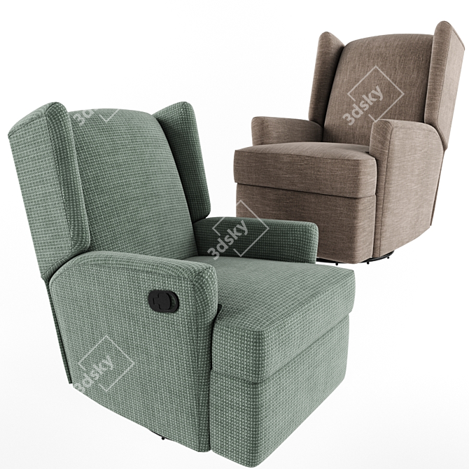 Elevate your comfort with the Hemingway Recliner 3D model image 1