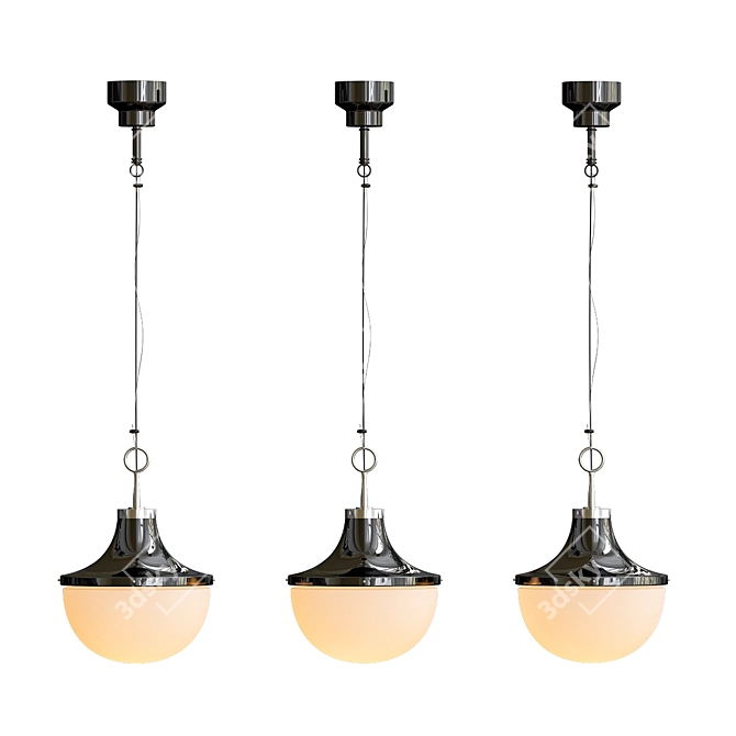 Vintage Industrial Pendant Light 3D model image 1