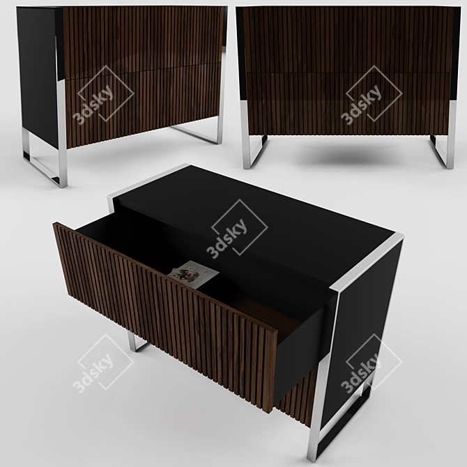 Sleek ARRIS Chrome Chest of Drawers 3D model image 1