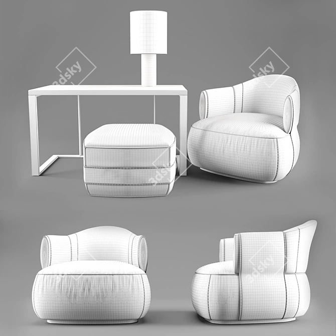 Elegant Trussardi Casa Larzia Armchair 3D model image 2