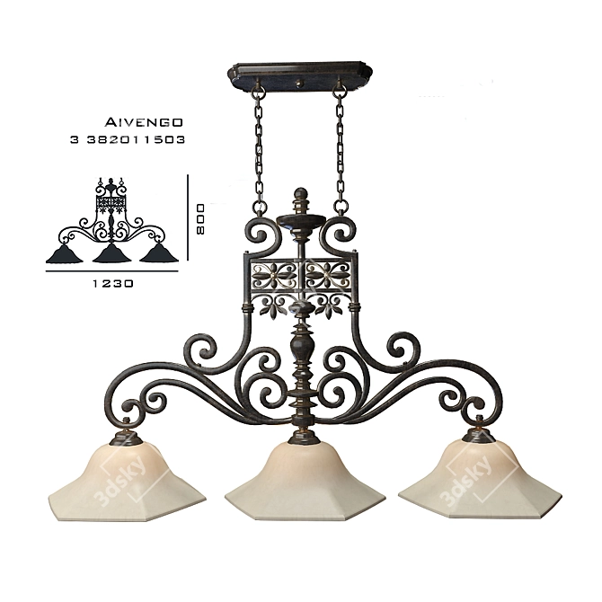 Elegant Aivengo Chandelier: Stunning Suspension 3D model image 1