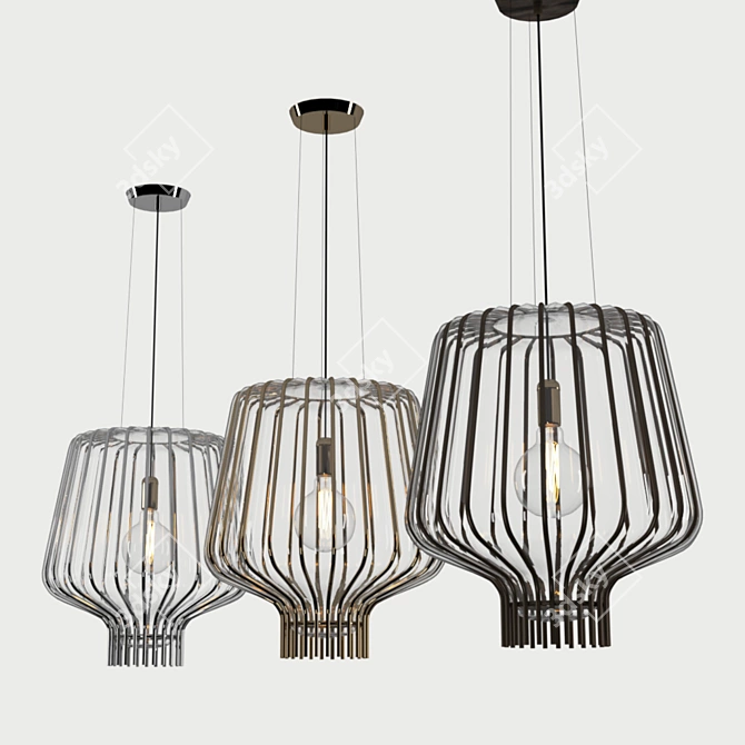 Elegant Saya Fabbian Pendant 3D model image 2