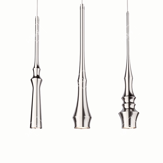 Eurofase Chrome & Nickel Pendants 3D model image 1