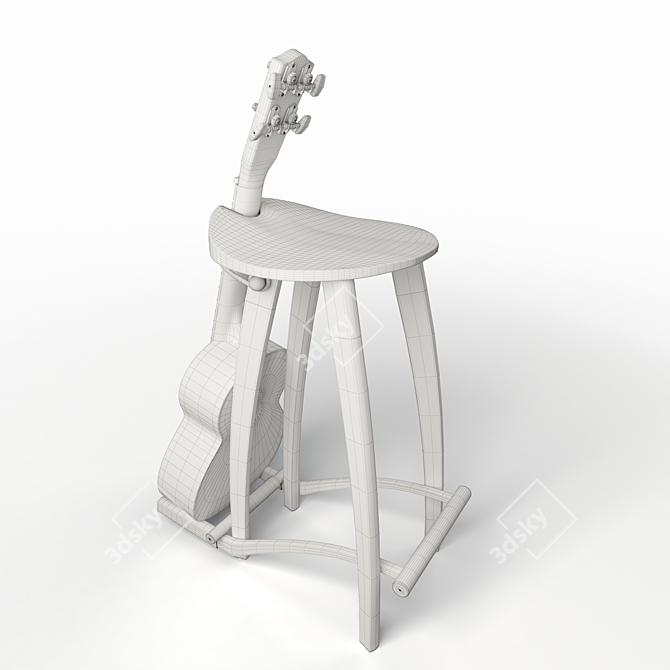 Decormonk Guitar Stool: Modern Design for Ultimate Play 3D model image 3