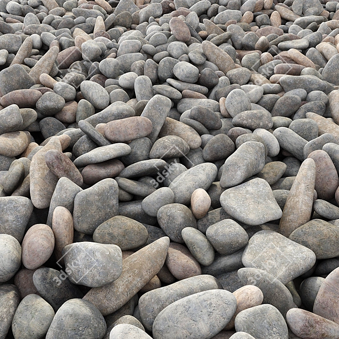 Pebble Road: 3D Max Sea Texture 3D model image 1