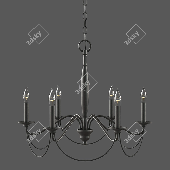 Modern Rustic Chic: Graham Chandelier 3D model image 1