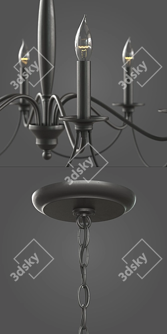 Modern Rustic Chic: Graham Chandelier 3D model image 2
